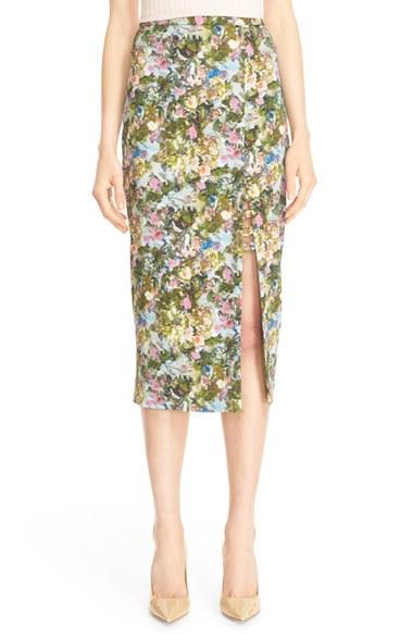Women's Cushnie Et Ochs Floral Stretch Cady Pencil Skirt
