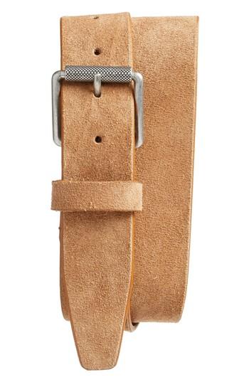 Men's 1901 Adrian Roller Buckle Suede Belt - Tan Dale