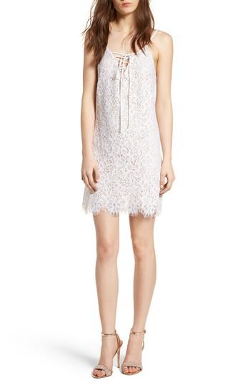 Women's Speechless Lace-up Lace Minidress - Ivory