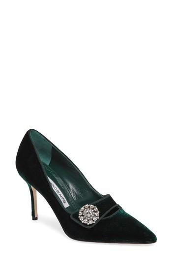 Women's Manolo Blahnik Decebalo Pump Us / 37eu - Green