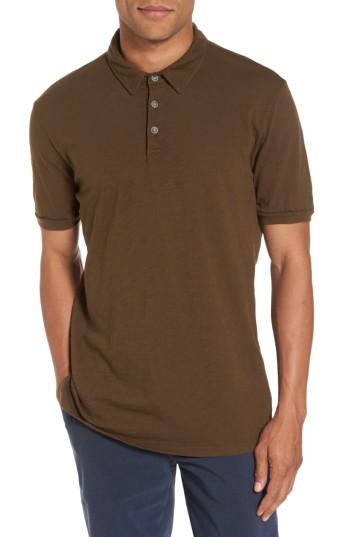 Men's Velvet By Graham & Spencer 'randall' Slub Knit Polo, Size - Green
