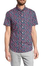 Men's Bonobos Slim Fit Short Sleeve Print Sport Shirt R - Blue