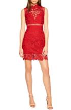 Women's Bardot Paris Lace Body-con Dress - Red