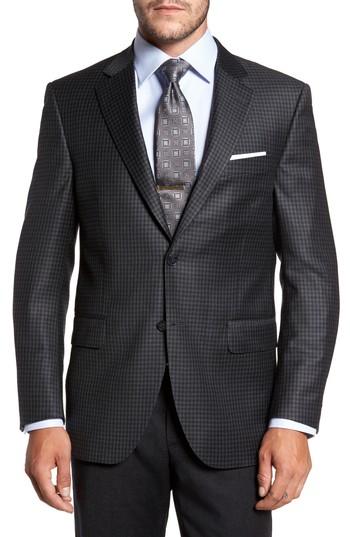 Men's Peter Millar Flynn Classic Fit Check Wool Sport Coat S - Black
