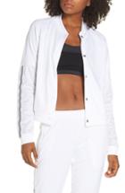Women's Adidas Snap Baseball Bomber Jacket, Size - White