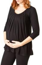 Women's Savi Mom Pleated Maternity/nursing Top - Black