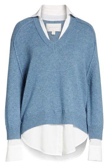 Women's Brochu Walker V-neck Layered Pullover - Blue