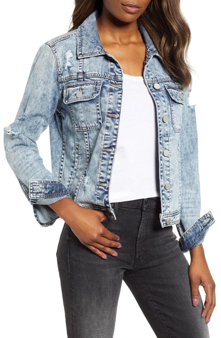 Women's Dear John Denim Alissa Distressed Denim Jacket - Blue