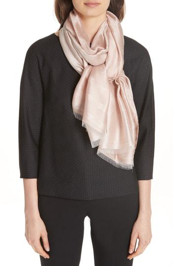 Women's Max Mara Comica Logo Jacquard Silk Scarf, Size - Pink