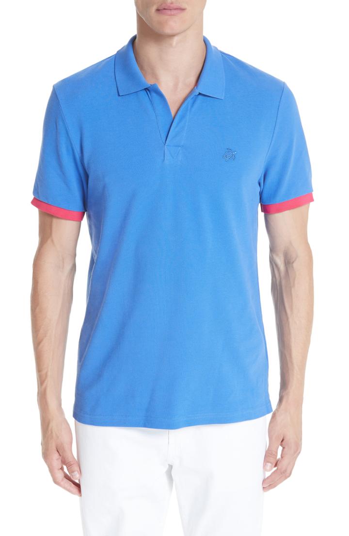 Men's Vilebrequin Johnny Collar Pique Polo - Blue
