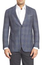 Men's Canali Classic Fit Plaid Wool Sport Coat L Eu - Grey