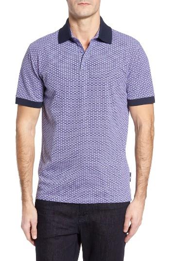 Men's Stone Rose Honeycomb Pique Polo - Purple