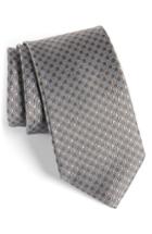 Men's David Donahue Grid Silk Tie, Size X-long - Grey