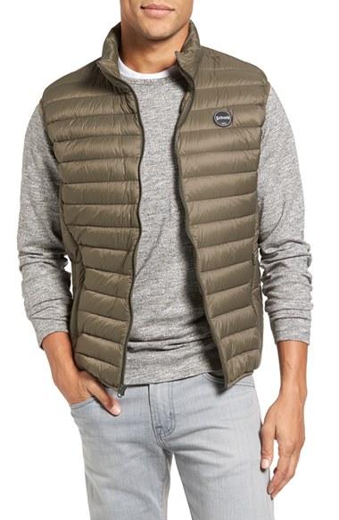 Men's Schott Nyc Lightweight Quilted Down Vest - Green