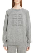 Women's Givenchy Embossed Logo Cashmere Sweater - Grey