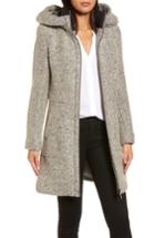 Women's Dkny Hooded Boucle Wool Blend Anorak