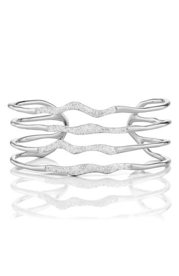 Women's Monica Vinader Riva Diamond Hero Wave Cuff Bracelet