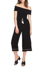 Women's 1.state Smocked Off The Shoulder Jumpsuit, Size - Black