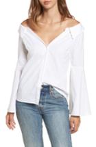 Women's Socialite Stripe Portrait Neck Top - White
