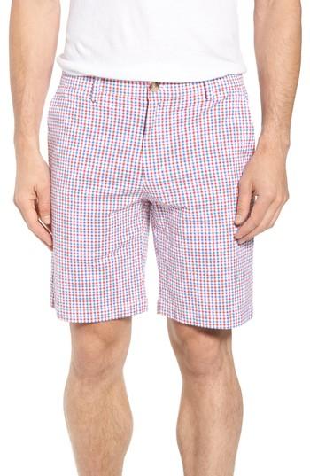 Men's Vineyard Vines Gingham Seersucker Stretch Breaker Shorts - Blue