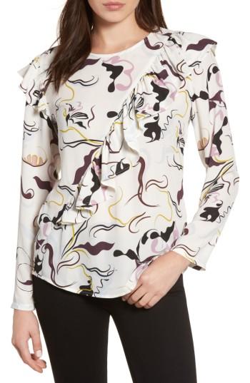 Women's Halogen Ruffle Detail Top - Ivory