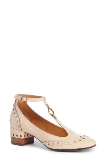 Women's Chloe Perry Wingtip T-strap Pump .5us / 40.5eu - Beige
