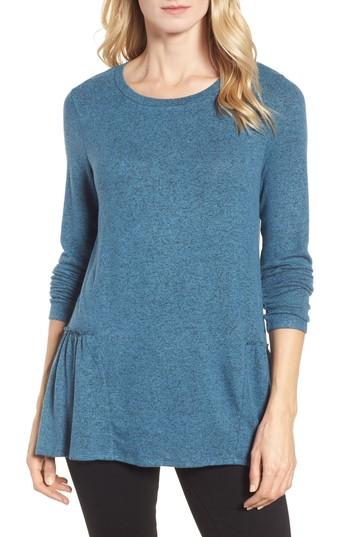 Women's Caslon Cozy Back Peplum Top - Blue/green