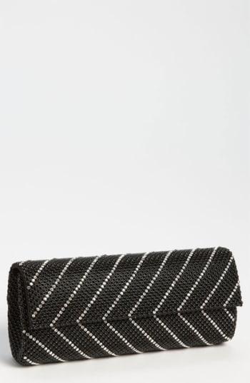 Whiting & Davis 'crystal Chevron' Flap Clutch - Black