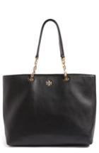 Tory Burch Frida Pebbled Leather Tote - Black