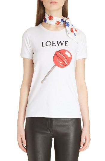 Women's Loewe Lollipop Logo Tee - White