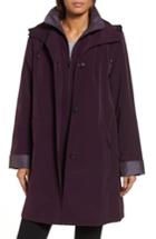Women's Gallery A-line Raincoat With Detachable Hood & Liner - Red
