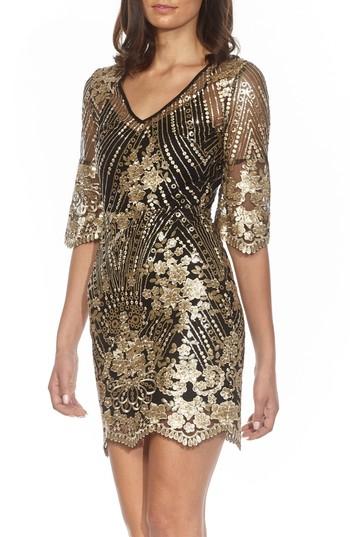 Women's Tfnc Casey Sequin Embroidered Minidress - Black