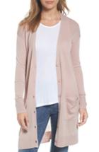 Women's Halogen Rib Knit Wool Blend Cardigan - Pink