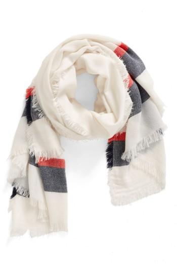 Women's Bp. Preppy Stripe Scarf, Size - White