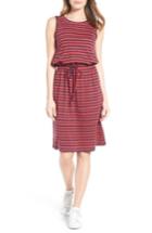 Women's Caslon Sleeveless Cotton Blend Knit Drawstring Waist Dress - Red