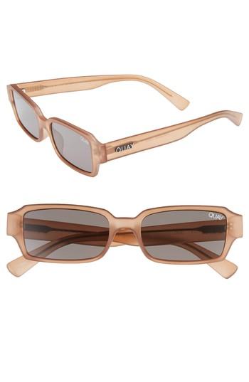 Women's Quay Australia Strange Love 53mm Rectangle Sunglasses - Brown/ Smoke