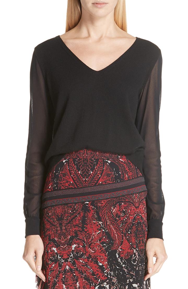 Women's Fuzzi Tulle Sleeve Sweater