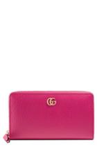Women's Gucci Petite Marmont Leather Zip Around Wallet - Pink