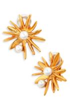 Women's Oscar De La Renta Classic Sunburst Button Clip Earrings