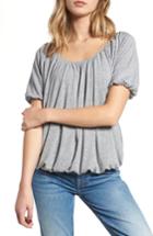 Women's Hinge Open Neck Pleated Top, Size - Grey