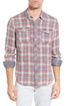 Men's John Varvatos Star Usa Trim Fit Plaid Cotton Western Shirt