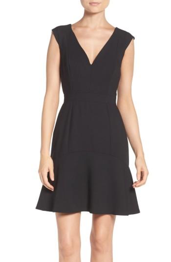Women's French Connection Whisper Light Knit Trumpet Dress - Black