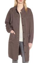 Women's Eileen Fisher Long Tencel & Linen Jacket, Size - Grey