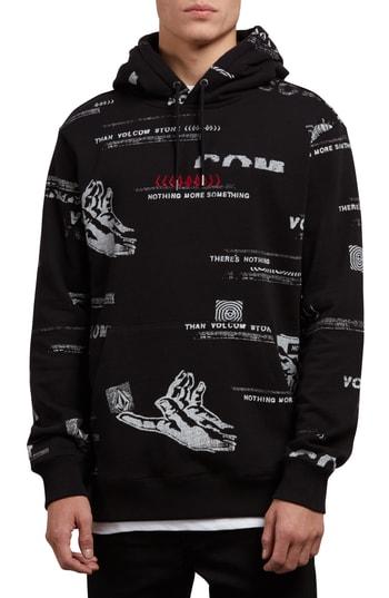 Men's Volcom Nothing More Print Hoodie - Black