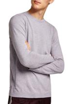 Men's Topman Slim Fit Side Rib Sweater - Purple