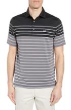 Men's Vineyard Vines Regular Fit Engineer Stripe Sankaty Performance Polo - Black