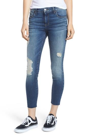 Women's Sts Blue Ripped Cutoff Crop Skinny Jeans - Blue