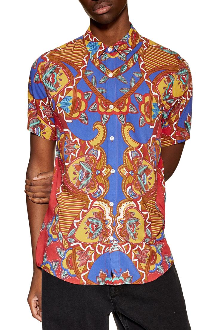 Men's Topman Baroque Print Classic Fit Shirt