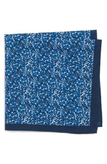 Men's Nordstrom Men's Shop Panso Print Cotton Pocket Square, Size - Blue