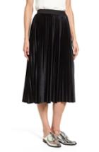 Women's Halogen Velvet Pleated Midi Skirt